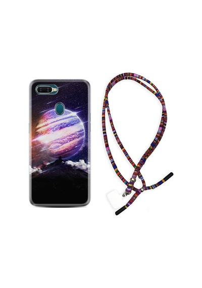 Oppo Ax7 Kılıf Rasta Boyun Askılı Super Planet 1797