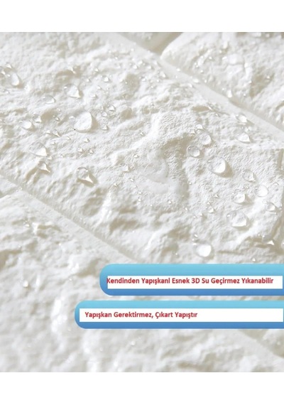 Ayrex Ukab Dekor Duvar Paneli Beyaz 3d Dekoratif Kendinden Yapışkanlı Esnek Duvar Kağıdı Kaplama Paneli Köpük Be Diğer