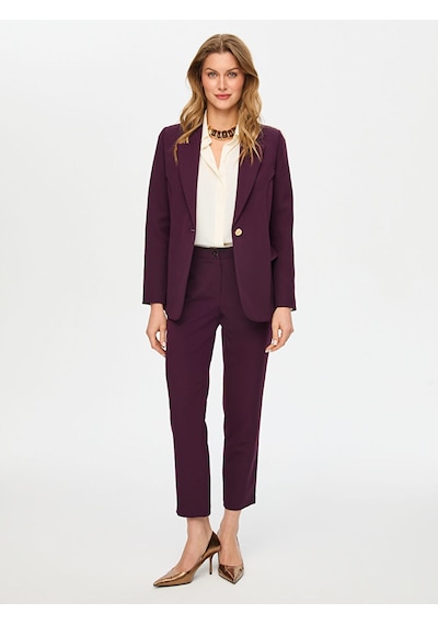 Faik Sönmez Gold Düğmeli Şık Blazer Ceket S26ckt018 Us26ckt018203 Koyu Mürdüm