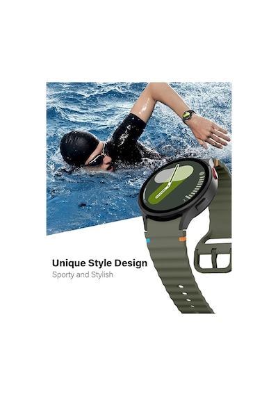 Samsung Galaxy Uyumlu Watch 4 5 6 7 Fe 40 40 44 Classic 42 43 46 47 Mm Kordon Dekoratif Örgü Çizgili Spor Silikon Kayış