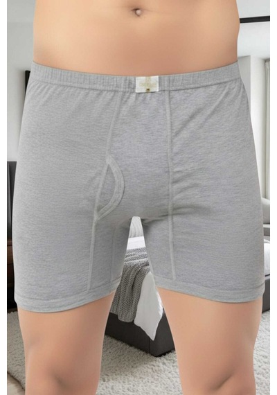 Tezzgelsin Erkek %100 Pamuklu Süprem Kumaş Penye Boxer Gri