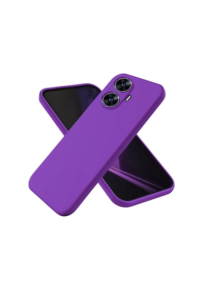 Realme C55 Uyumlu Silikon Kılıf - Kamera Korumalı Esnek Pastel Renk Kapak - Mor