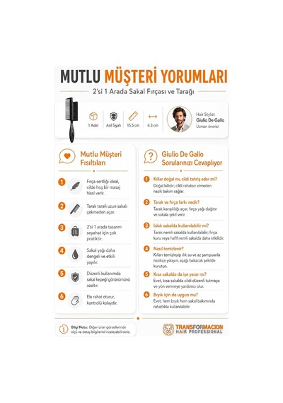 Transformacion Sakal Bıyık Tarama Fırçası Sakal Tarağı, 721414