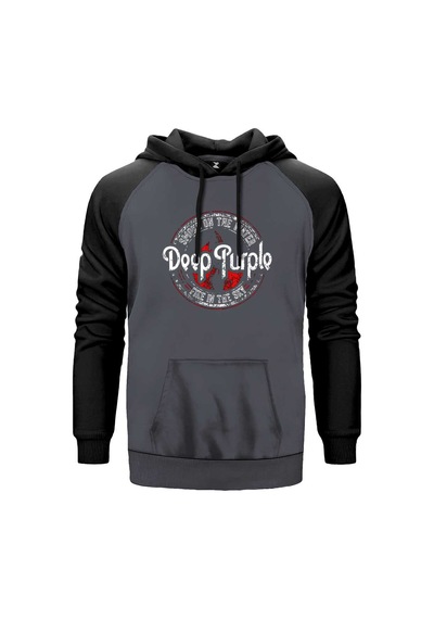 Deep Purple Smoke On The Water Kırmızı Renk Reglan Kol Sweatshirt