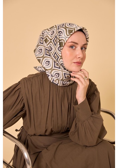 Silk Home Twill İpek Eşarp 11470-37 Olive, Çelik Mavisi, Lacivert, Beyaz