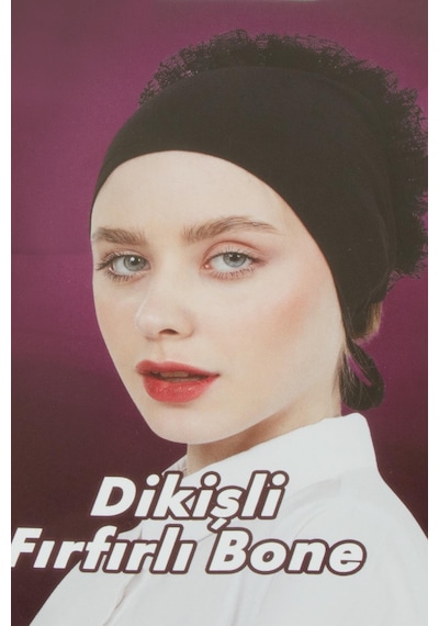 Dikişli Fırfırlı Bone-sütlü Kahve N701