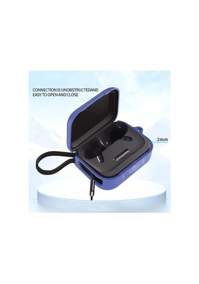 Anker Soundcore P41i Kılıf Askı Aparatlı Mat Silikon Siyah - Anker Soundcore P41i İle Uyumlu, 87006334