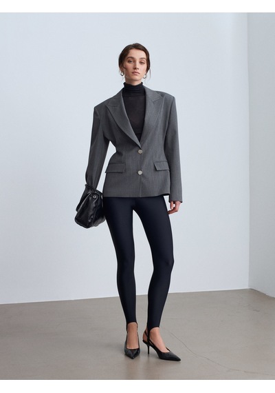 Dilvin 60774 Fitted Kesim Vatkalı Blazer-gri Gri