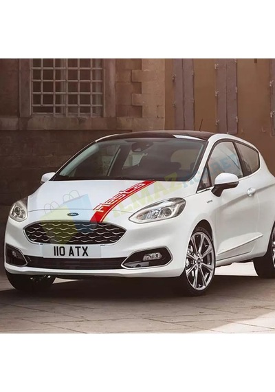 Ford Fiesta Ön Kaput Şerit Oto Sticker Yapıştırma Kaliteli Folyo 110 X 15 Cm