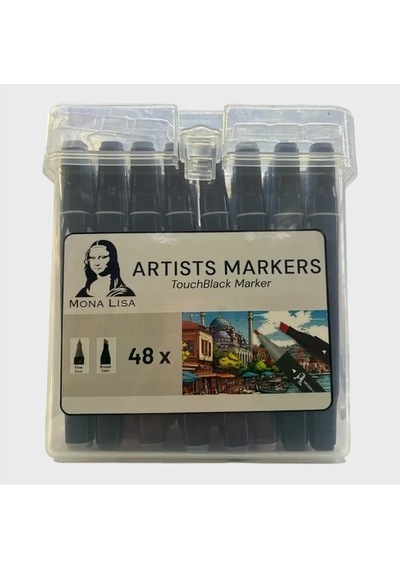 Mona Lisa Artists Touchblack Marker 48 Renk Çok Renkli