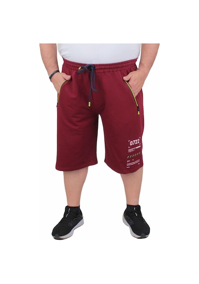 Moc Grande Mocgrande Erkek Büyük Beden Penye Şort Run Your City 24634 Bordo-Bordo