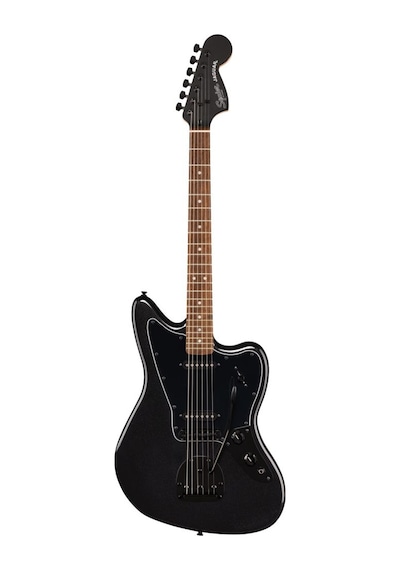 Squier Limited Edition Affinity Jaguar Black Pg Black Hardware Match Headstock Metallic Black Elektro Gitar