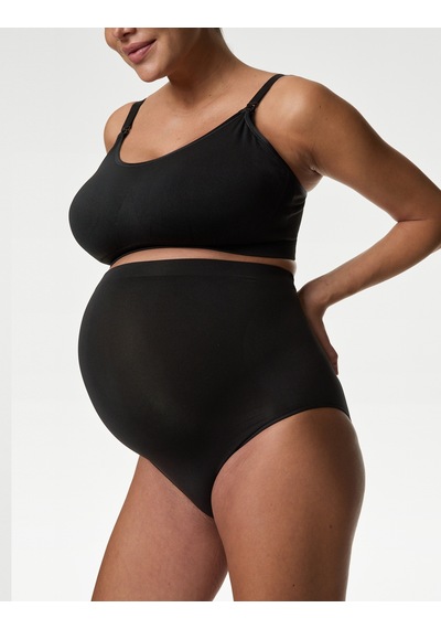 Marks & Spencer 3'lü Dikişsiz Full Brief Hamile Külot Seti T61008912H Siyah