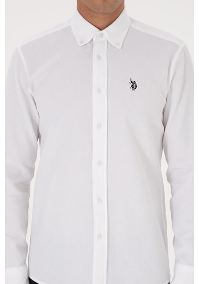 U.s. Polo Assn. Erkek Beyaz Gömlek Desenli 50308611-vr013 Beyaz