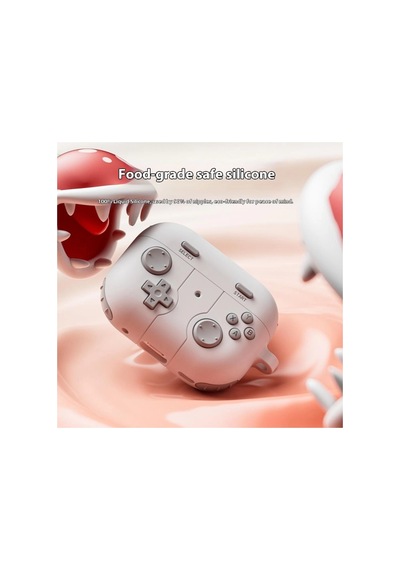 Caseonn Apple Airpods Uyumlu 5 Kılıf Retro Gamepad Gri