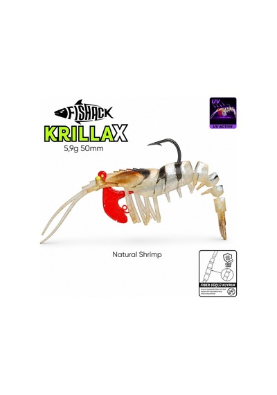 Silikon Karides Yem Fishack Krillax - Uv Boyalı - 5,9g 50mm - Renk Pink Crystal