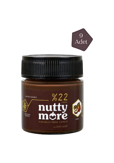 Nutty More %22 Kakaolu Fındık Ezmesi 200 Gr X 9 Adet