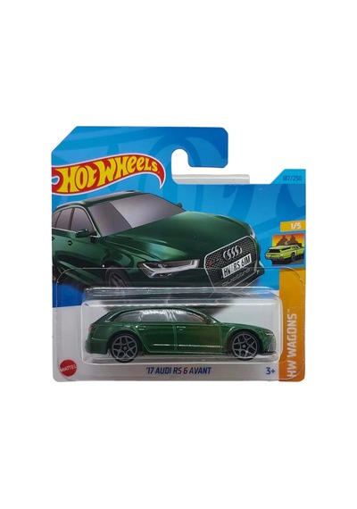 Hot Wheels '17 Audi Rs 6 Avant - Hw Wagons Koyu Yeşil 1/64 Diecast Model Araba Çok Renkli