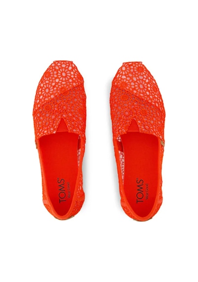 Espadril / Keten Kadın 10021935 Toms Alpargata Moroccan Crochet Flame Flame Mercan