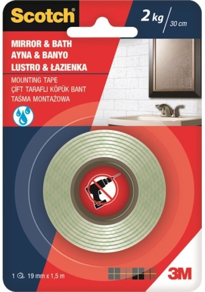 3M 4003 Scotch® Ayna Çift Taraflı Köpük Bant 19 MM  x 1.5 M