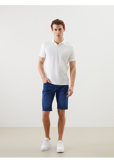 Lcw Eco İndigo Süper Skinny Fit Erkek Jean Şort