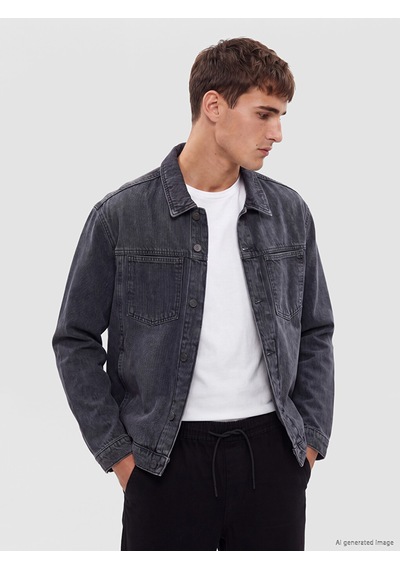 Lcw Jeans Gri Loose Fit Erkek Jean Ceket