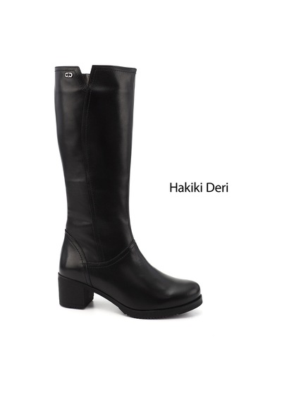 Gönderi(R) Gönderi R Kadın Siyah Fermuarlı Kalın Topuklu Hakiki Deri Çizme Gkzc13446529 Siyah