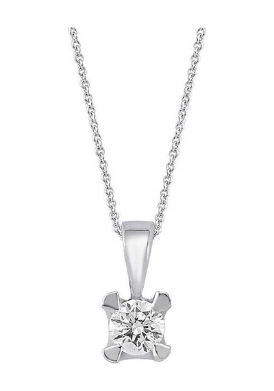 0.10ct Karat E-f Vs Pırlanta Üçgen Tırnak Tektaş Kolye