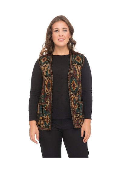 Uludağ Triko Kadın Kilim Desen Yelek / Ana