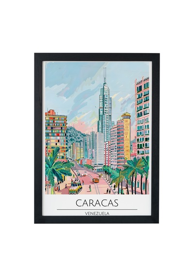 Bogotá Colombia Travel Poster Ahşap Çerçeveli Dekoratif Duvar Tablosu Siyah