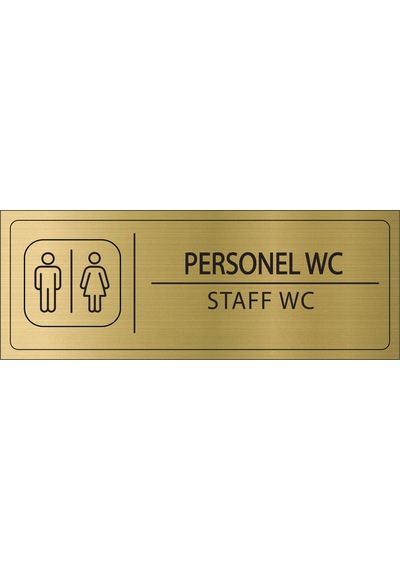 Mayeka Personel Wc İsimlik Altın Metal Kapı İsimliği Levhası Yönlendirme Tabelası