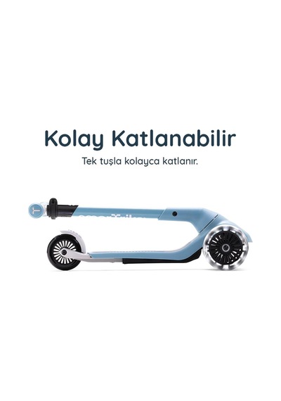 Smartrike Xtend Mini+ 2 Aşamalı Büyüyen Çocuk Scooter 2-9 Yaş Katlanabilir Led Tekerlekli Ocean Blue