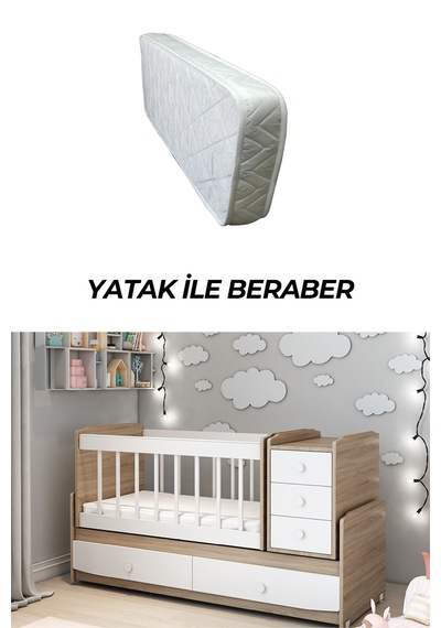 Patiko Furniture Ms 290 Sonomo Büyüyebilen,yataklı Beşik Kahverengi