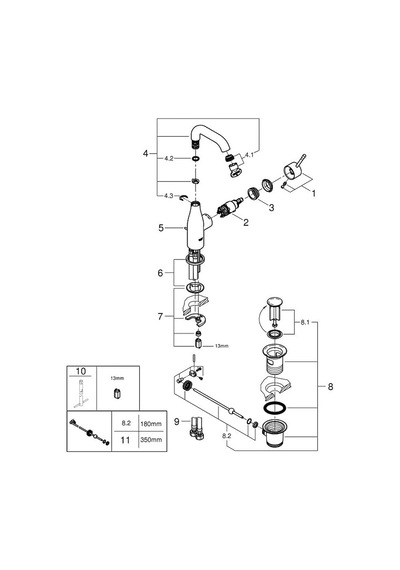 Grohe Essence 241730 Tek Kumandalı 1/2 M Boyut Lavabo Bataryası