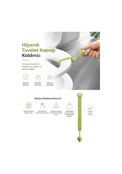 Mantar Tasarımlı Silikon Klozet Kapağı Kaldırma Aparatı Hijyenik Temassız Tutacak Diğer