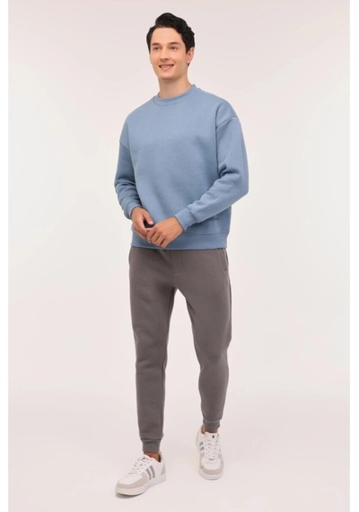 Lumberjack Ros Erkek Mavi Yuvarlak Yaka Sweatshirt Mavi