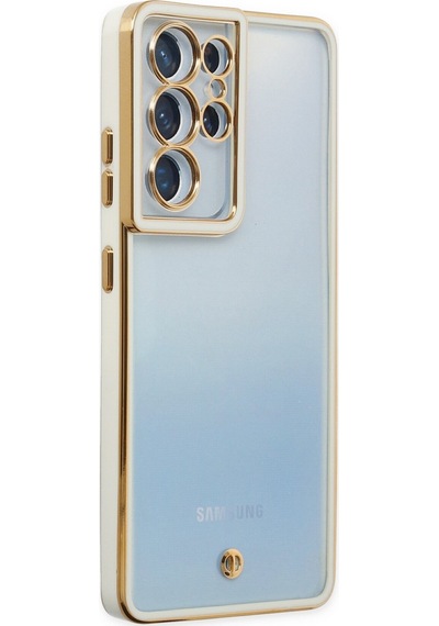 Ilkeshop Newface Samsung Galaxy Uyumlu S21 Ultra Kılıf Liva Lens Silikon - Beyaz
