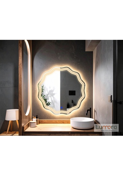 Zavira Günışığı Lazer Kumlamalı Lavabo & Banyo Aynası Dokunmatik Sensörlü 60 X 60