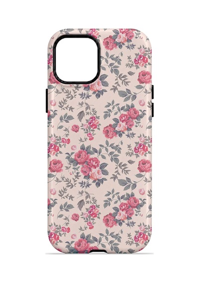 Velvoria Valestra Pembe Vintage Çiçek Apple iPhone Uyumlu 15 Darbe Korumalı Kılıf Valestra Select - Pembe Vintage Çiçek