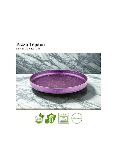 Arzu Çelik 32 Cm Granit Pizza Tepsisi - Violet Mor