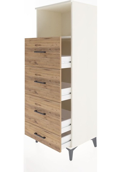 Hyperion Dolap Tek Raflı 4 Çekmeceli 60x44x163 Aytaşı-çam Aytaşı