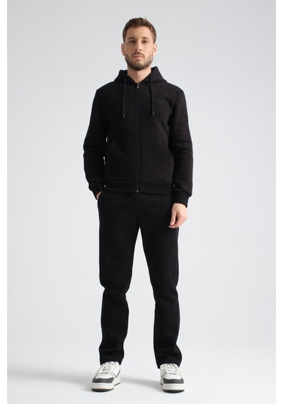 Shooter Sportswear Shooter Erkek Kışlık Eşofman Takımı Luxe Regular Kapüşonlu Siyah