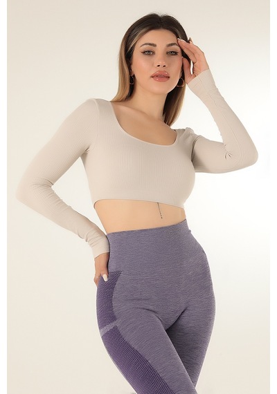 Doremi Seamless Straplez Uzun Kollu Fitilli Büstiyer 001