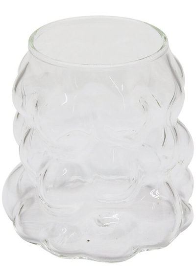 Boncuklu - Boğumlu Cam Bardak 340ml Kahve - Sunum - Meşrubat 4887