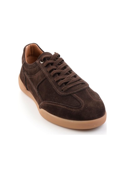 Kahve Hakiki Deri Erkek Sneaker E01396002402 Kahve