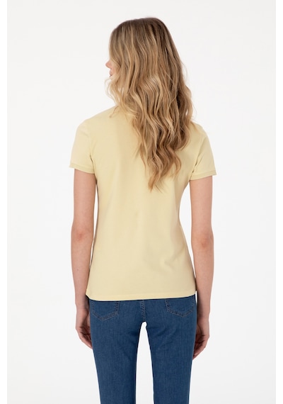 U.S. Polo Assn. Kadın Açık Haki Basic Polo Yaka Tişört 50300830-VR183