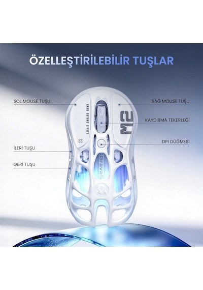 Gravastar Mercury K1 Kablosuz Mekanik Gaming İngilizce Q Klavye, M2 Kablosuz Optik Mouse Ve Mousepad