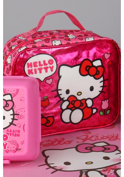X Dekomus Lisanslı Hello Kitty Love Shine Collection Beslenme Çantası,600 Ml Çelik Matara,beslenme Örtüsü Ve Beslenme Kabı Seti Altın