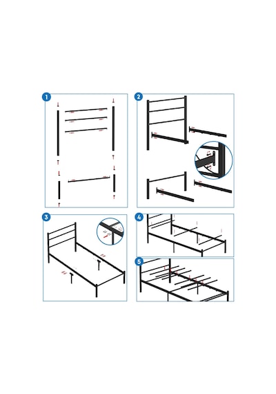 Basic Metal Karyola 90x200 Cm Siyah