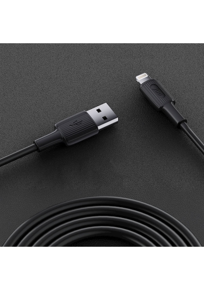 Juo JCBS111-B 12 W 2.4A USB-A To Lightning Hızlı Şarj Ve Data Kablosu Siyah 1 M